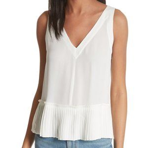 Rebecca Taylor Pleat Hem Silk Tank